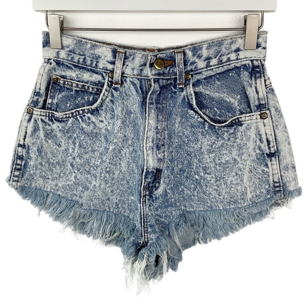Chic Vintage Acid Wash High Rise Cutoff Denim Jean Shorts 8